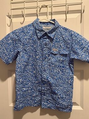 Boys Columbia PFG Fishing Short Sleeve Shirt, Sz. S (8) Button Down! Cute!!